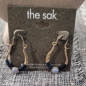 The Sak Gold and Blue Teardrop Earrings